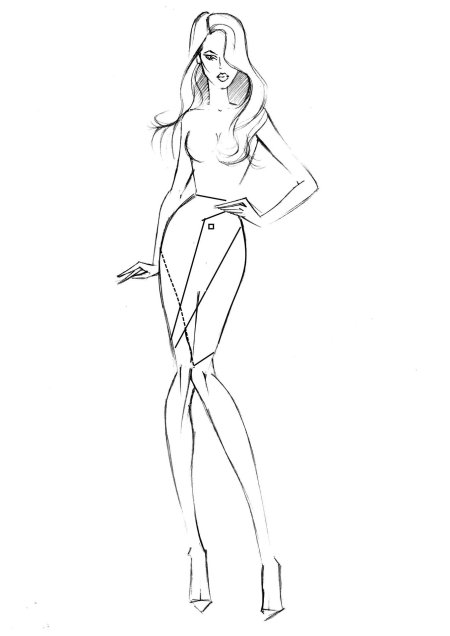 Эскиз модели девушки