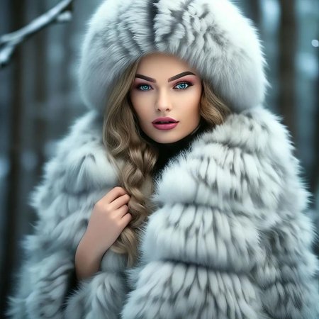 Красивая девушка в шубе