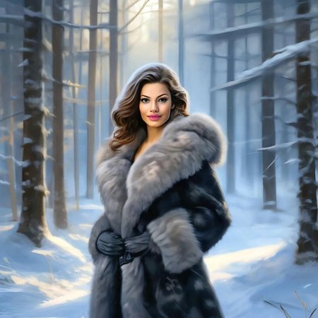 Девушка в шубе