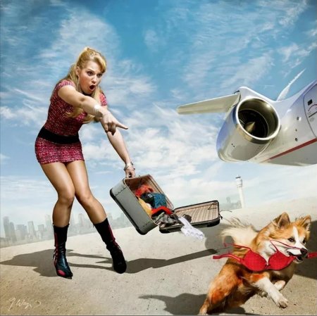 Девушка с чемоданами юмор