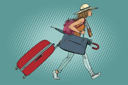 Девушка с чемоданами