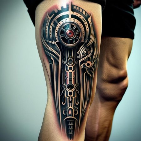Тату в стиле биомеханика