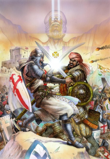 Бой крестоносцев с сарацинами