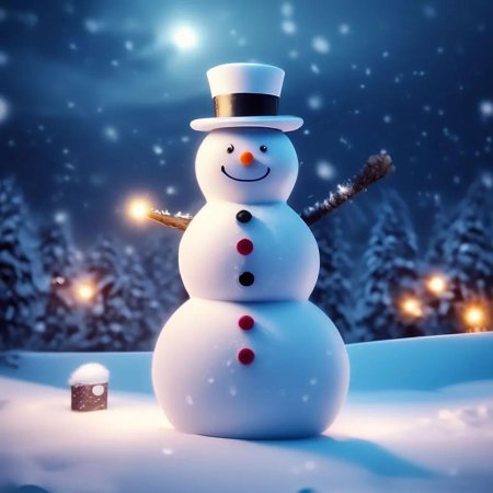 Снеговик красивый