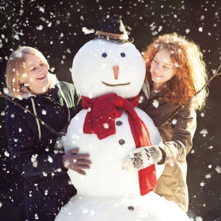 Фотосессия со снеговиком
