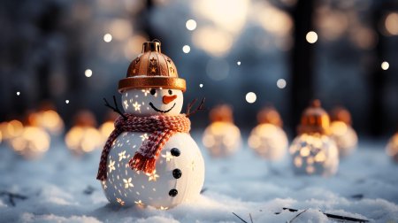 Зимний снеговик