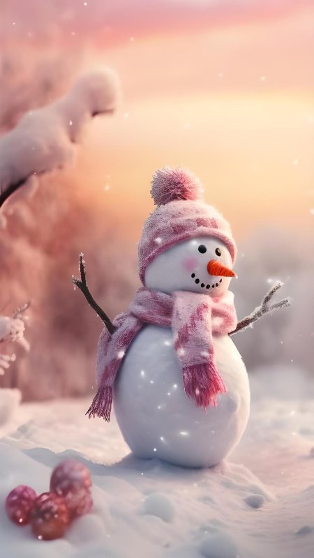 Снеговик красивый