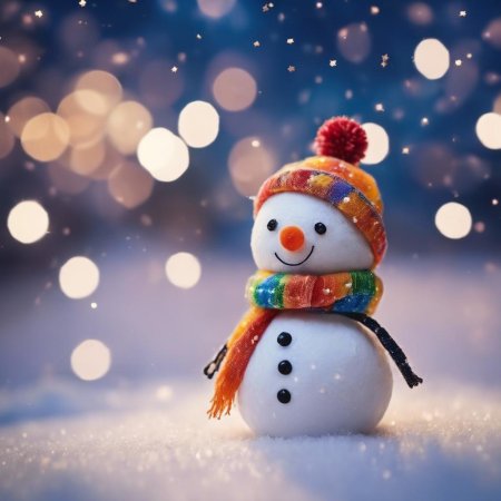 Зимний снеговик