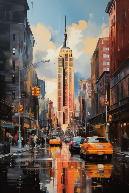 Картина нью-йорк манхэттен