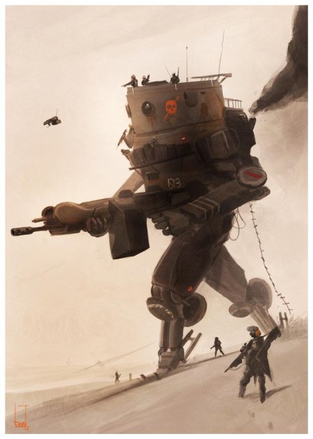 Дизельпанк солдат робот