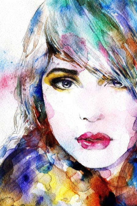 Портрет акварель