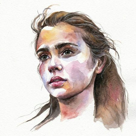 Портрет человека акварелью