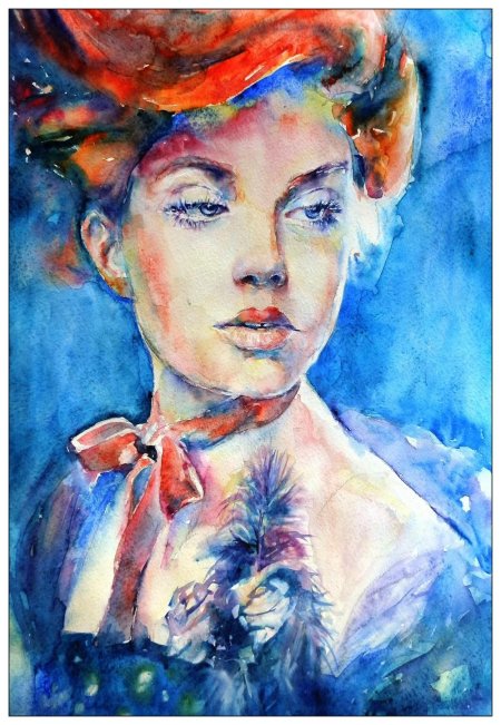 Портрет акварель