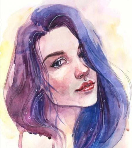Портрет акварель