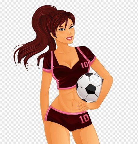 Девушка с футбольным мячом