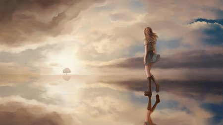 Девушка на фоне неба