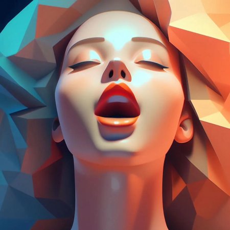 Открытый рот девушки 3д