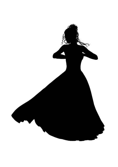 Силуэт девушка в платье