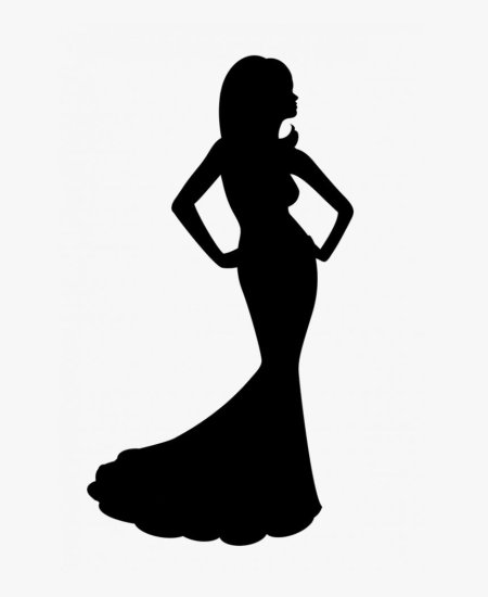 Силуэт девушка в платье