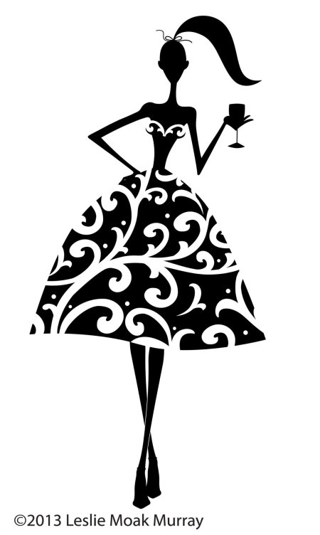 Силуэт девушка в платье