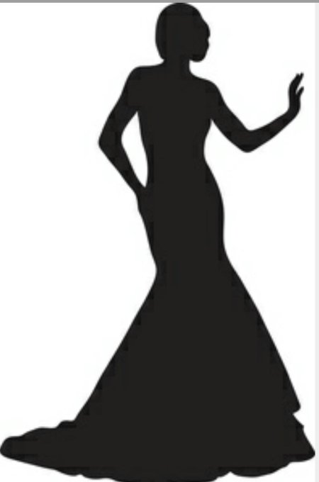 Силуэт девушка в платье
