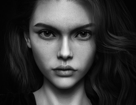 Девушка графика реалистичная