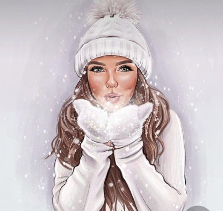 Девушка зима рисунок