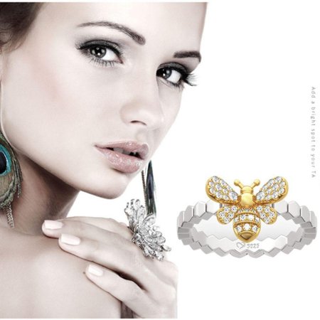 Кольцо сваровски пчела