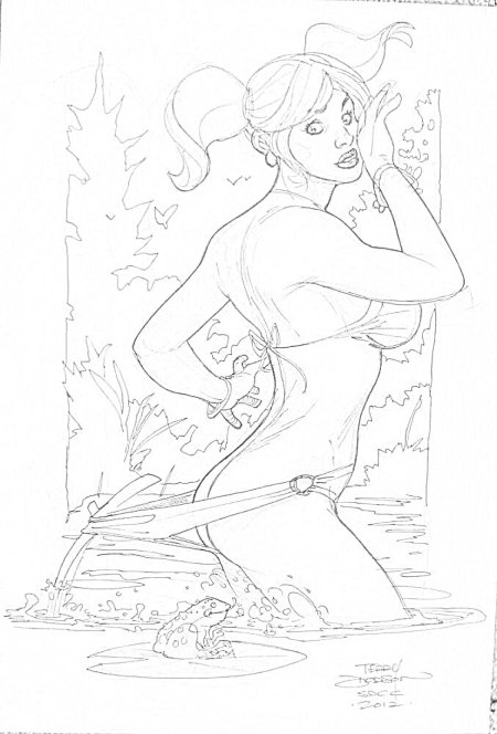 Раскраска девушка в купальнике