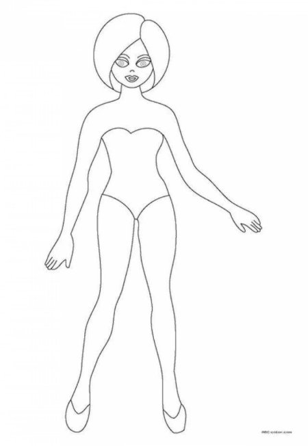 Раскраска девочка в купальнике