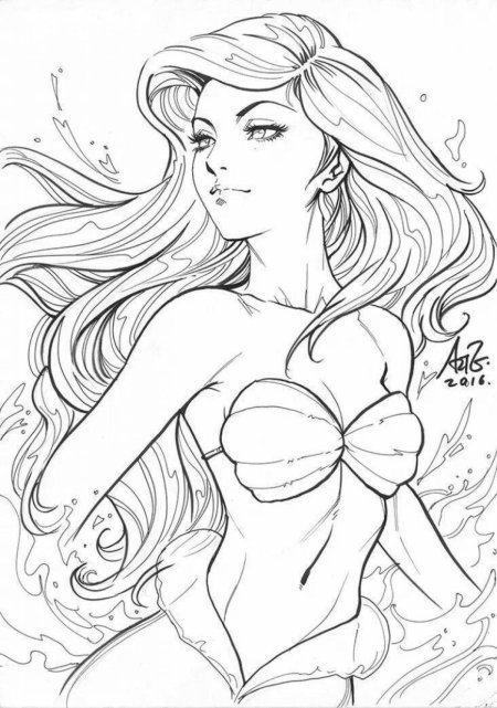 Девушка раскраска