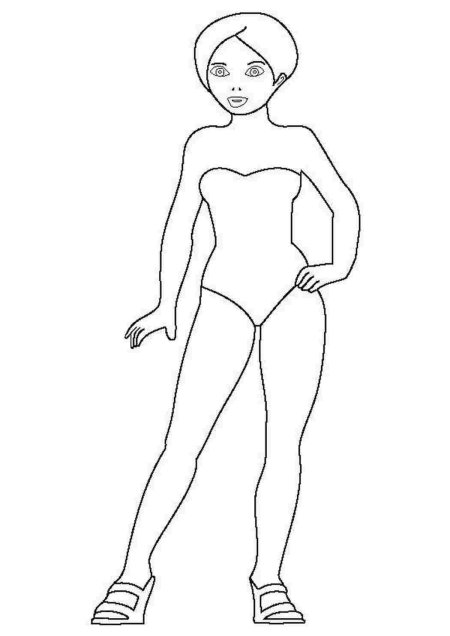 Раскраска девочка в купальнике