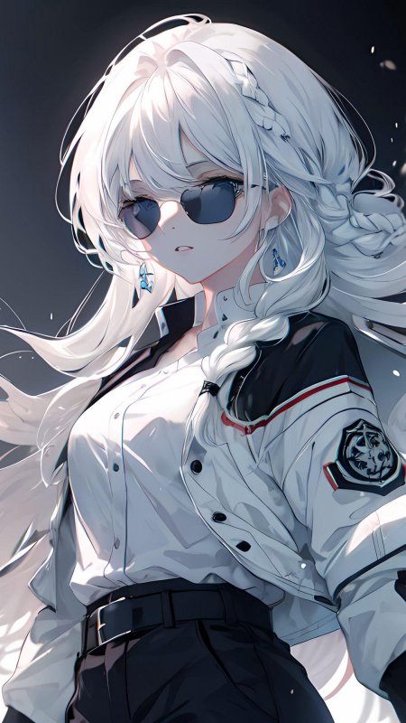 Девушка аниме с белыми волосами