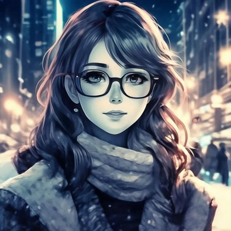 Аниме девушка в очках
