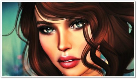 Красивая нарисованная девушка