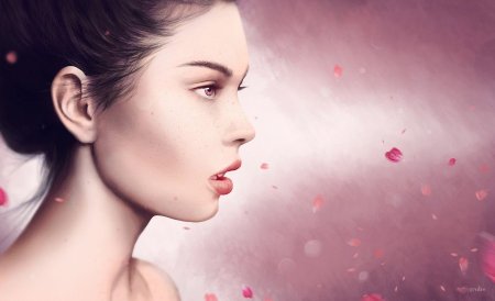 Лицо девушки в профиль