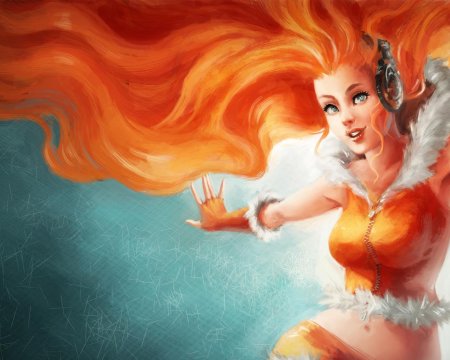 Арт рыжая девушка