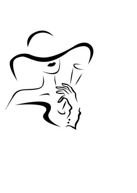 Силуэт девушки линиями