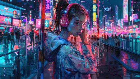 Девушка наушники