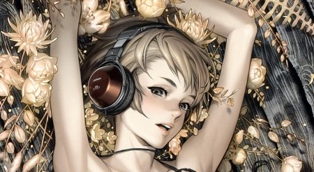 Девушка в наушниках