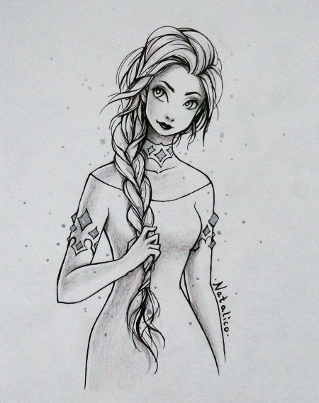 Рисунок анны и эльзы из холодного сердца