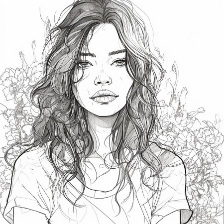 Контур девушка