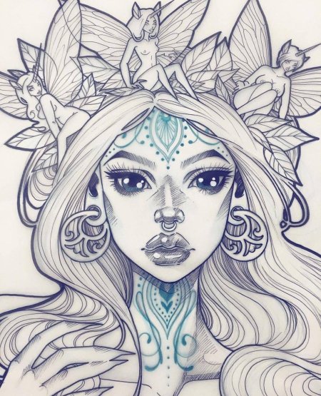 Эскиз девушка