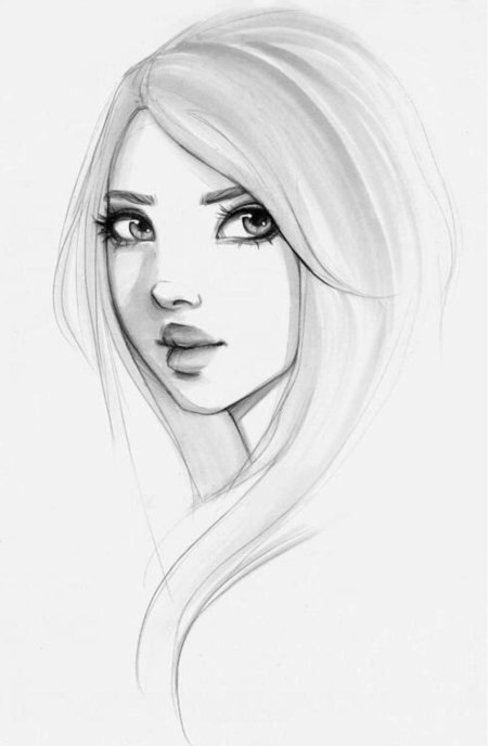 Красивая девушка карандашом