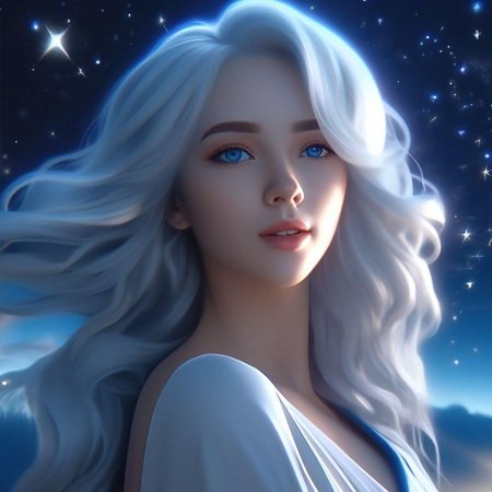 Девушка с белыми волосами