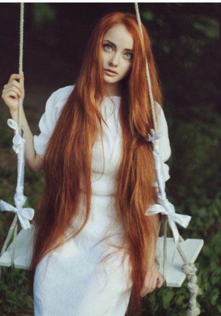 Длинные рыжие волосы