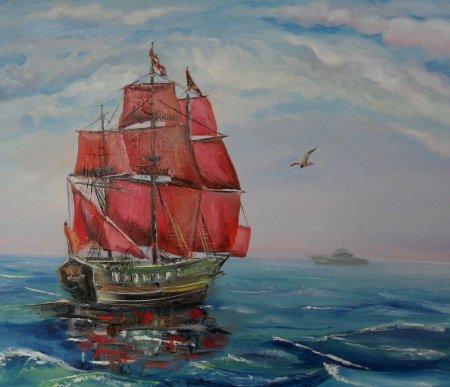 Грин алые паруса море корабль