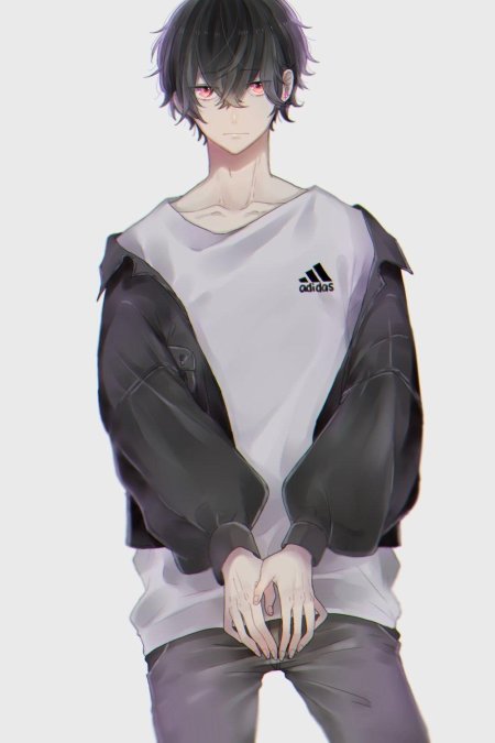 Аниме парень в толстовке
