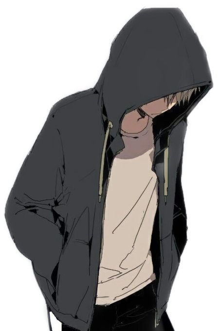 Аниме парень в капюшоне