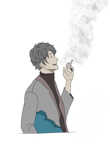 Аниме парень с сигаретой
